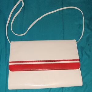 Vintage Ingledews Red And White Clutch Bag